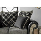 Roundhill Furniture San Marino Two-tone Fabric Wooden Sofa and Loveseat Set