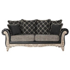 Roundhill Furniture San Marino Two-tone Fabric Wooden Sofa and Loveseat Set