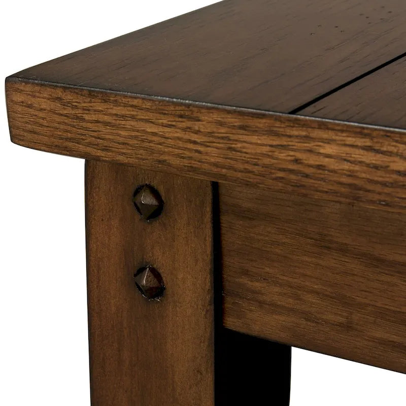 Three-Tier Accent Table, Rustic Brown Oak Finish, 18"W x 22"L x 26"H