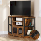 Meuble TV d'angle et console multimédia en bois avec porte en maille Moasis 47 pouces