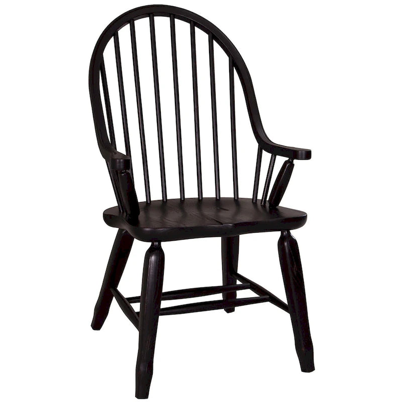 Treasures Rustic Black Bow Back Arm Chair