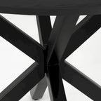 Round Wood Top Dining Table - Black