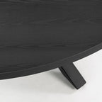 Round Wood Top Dining Table - Black