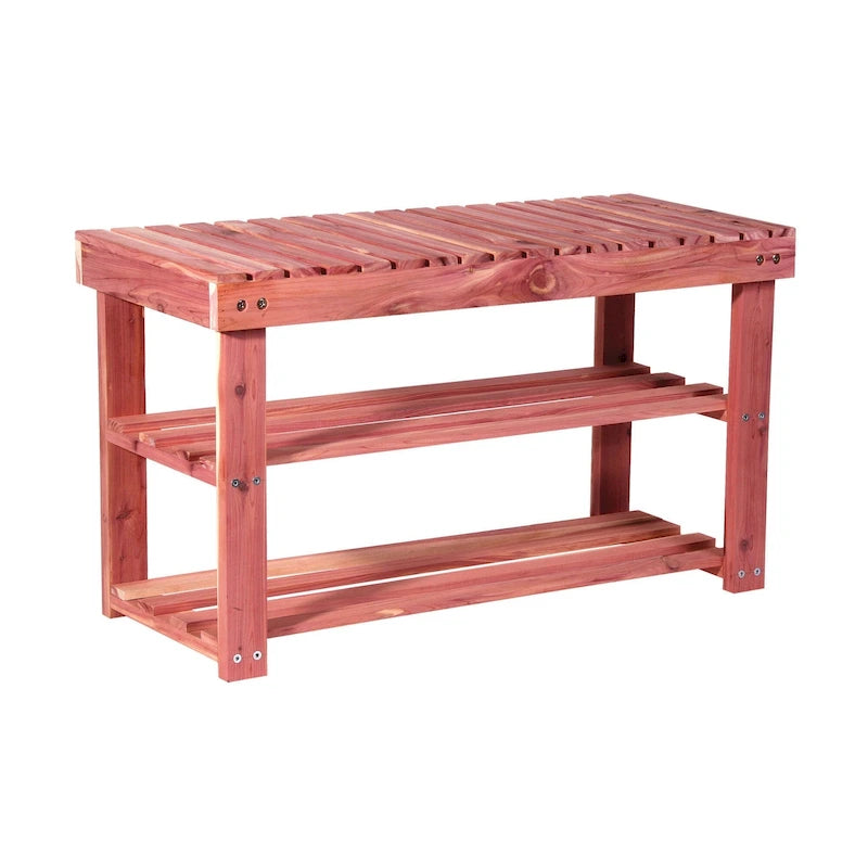 Étagère à chaussures et banc en cèdre 2 niveaux Cedar Fresh de Household Essentials