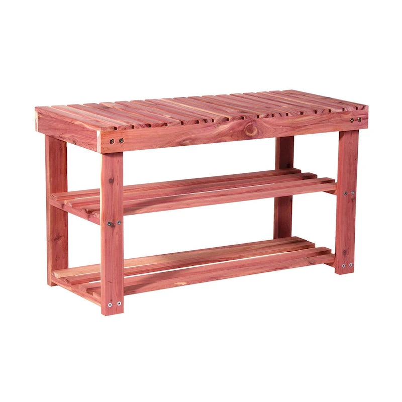 Étagère à chaussures et banc en cèdre 2 niveaux Cedar Fresh de Household Essentials