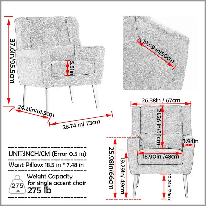 Modern Accent Chair,Arm Chairs for Living Room Bedroom