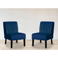 Velvet Channel Tufted Accent Chair, Set of 2