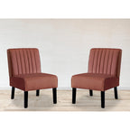 Velvet Channel Tufted Accent Chair, Set of 2