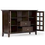 WYNDENHALL Normandy Meuble TV multimédia en bois massif de 134,6 cm de large pour téléviseurs jusqu'à 60 pouces
