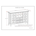 WYNDENHALL Normandy Meuble TV multimédia en bois massif de 134,6 cm de large pour téléviseurs jusqu'à 60 pouces