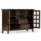 WYNDENHALL Normandy Meuble TV multimédia en bois massif de 134,6 cm de large pour téléviseurs jusqu'à 60 pouces