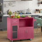 Multi-functional Kitchen Cart with Towel Rack, Large Storage Space