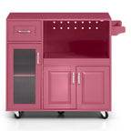 Multi-functional Kitchen Cart with Towel Rack, Large Storage Space