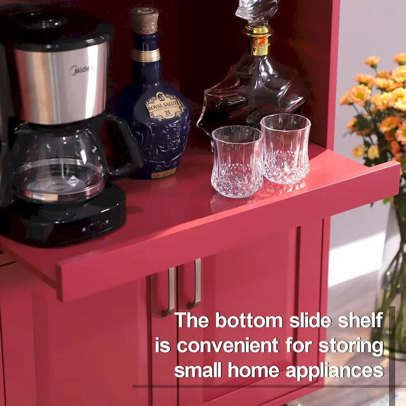 Multi-functional Kitchen Cart with Towel Rack, Large Storage Space