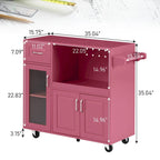 Multi-functional Kitchen Cart with Towel Rack, Large Storage Space