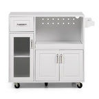 Multi-functional Kitchen Cart with Towel Rack, Large Storage Space