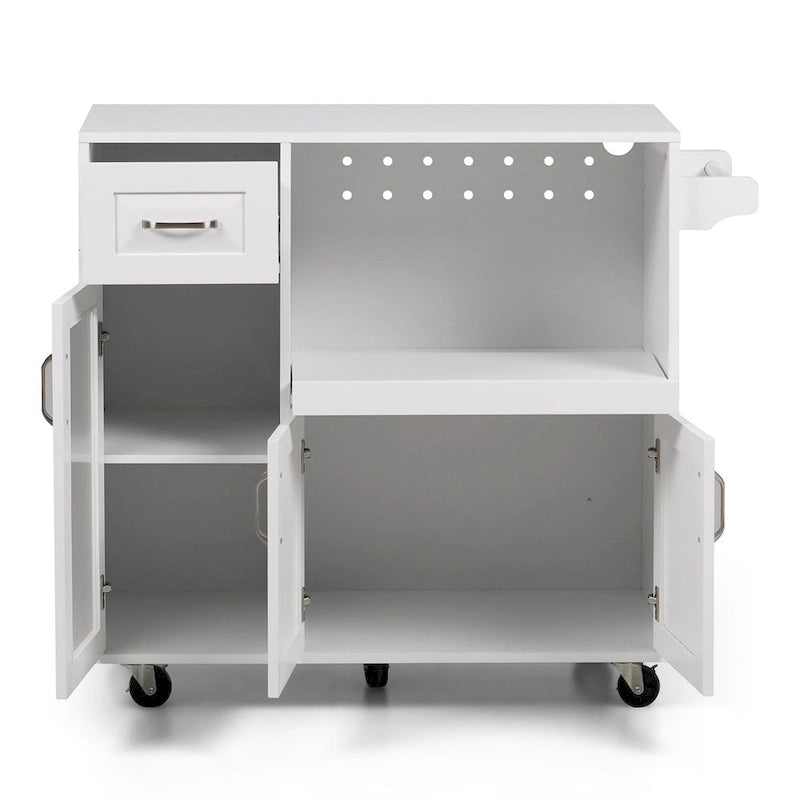 Multi-functional Kitchen Cart with Towel Rack, Large Storage Space