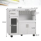 Multi-functional Kitchen Cart with Towel Rack, Large Storage Space