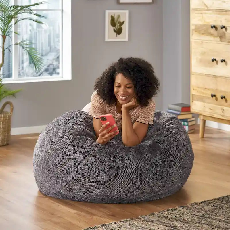 Pouf d'hiver en fausse fourrure Greyrock Modern Glam par Christopher Knight Home