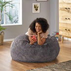 Pouf d'hiver en fausse fourrure Greyrock Modern Glam par Christopher Knight Home