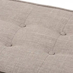 Mid-Century Fabric Button-Tufted Bench by