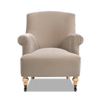 Transitional Velvet Pleated Sock Arm Accent Chair