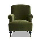 Transitional Velvet Pleated Sock Arm Accent Chair