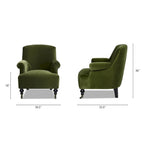 Transitional Velvet Pleated Sock Arm Accent Chair