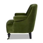 Transitional Velvet Pleated Sock Arm Accent Chair