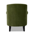 Transitional Velvet Pleated Sock Arm Accent Chair