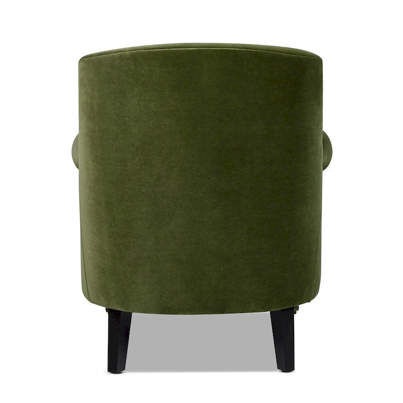 Transitional Velvet Pleated Sock Arm Accent Chair