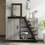 6-Shelf Mobile Wine Cabinet with Stemware Rack