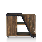 6-Shelf Mobile Wine Cabinet with Stemware Rack