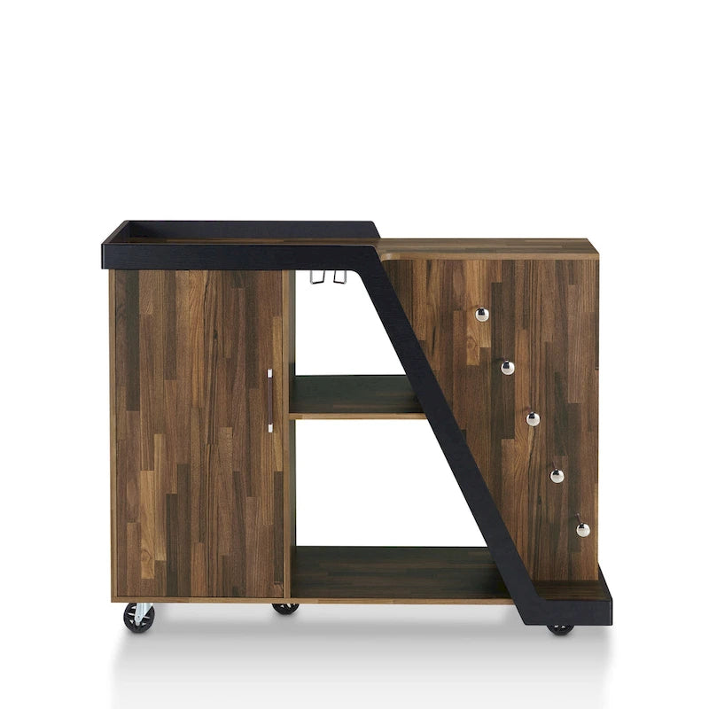 6-Shelf Mobile Wine Cabinet with Stemware Rack