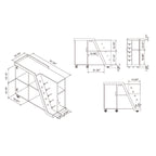 6-Shelf Mobile Wine Cabinet with Stemware Rack