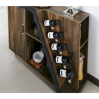 6-Shelf Mobile Wine Cabinet with Stemware Rack