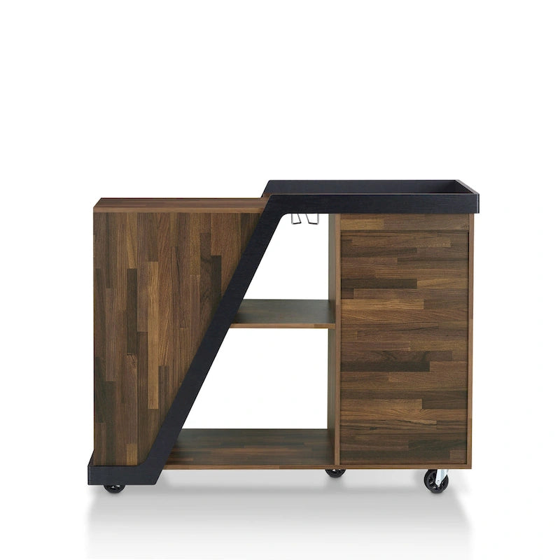 6-Shelf Mobile Wine Cabinet with Stemware Rack
