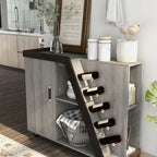 6-Shelf Mobile Wine Cabinet with Stemware Rack