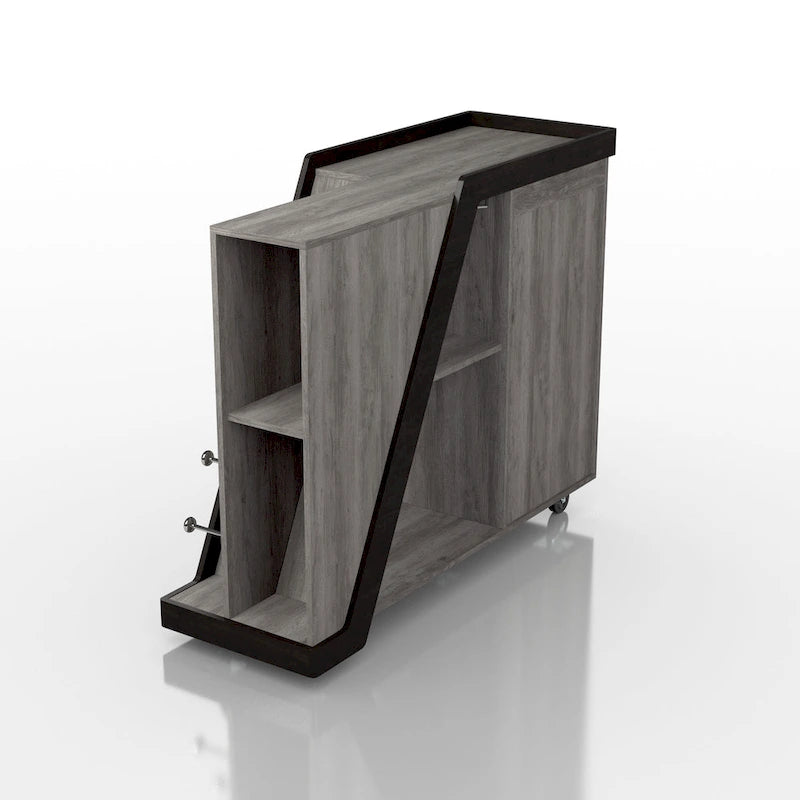 6-Shelf Mobile Wine Cabinet with Stemware Rack