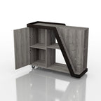 6-Shelf Mobile Wine Cabinet with Stemware Rack