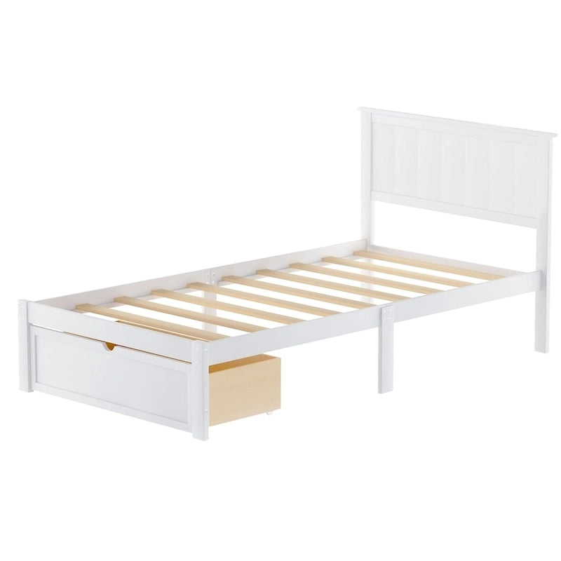 Modern Platform Bed with Under-bed Drawer