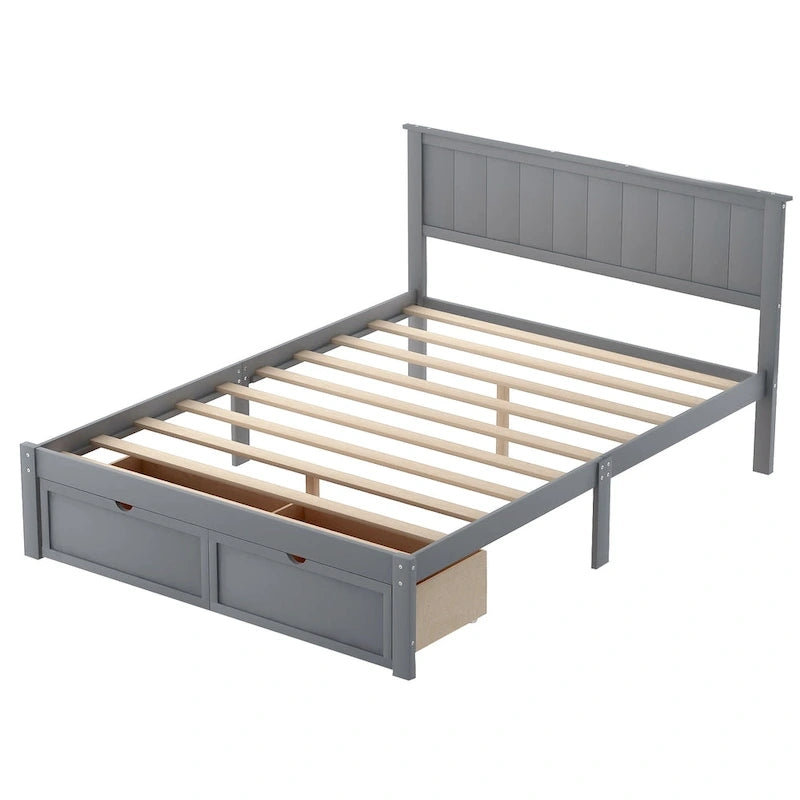 Modern Platform Bed with Under-bed Drawer
