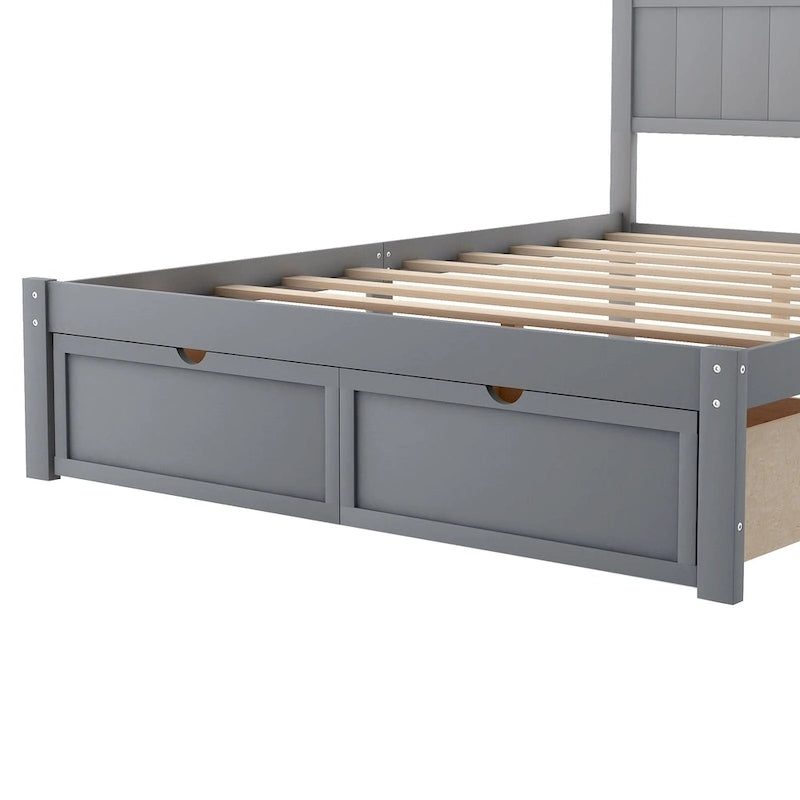 Modern Platform Bed with Under-bed Drawer
