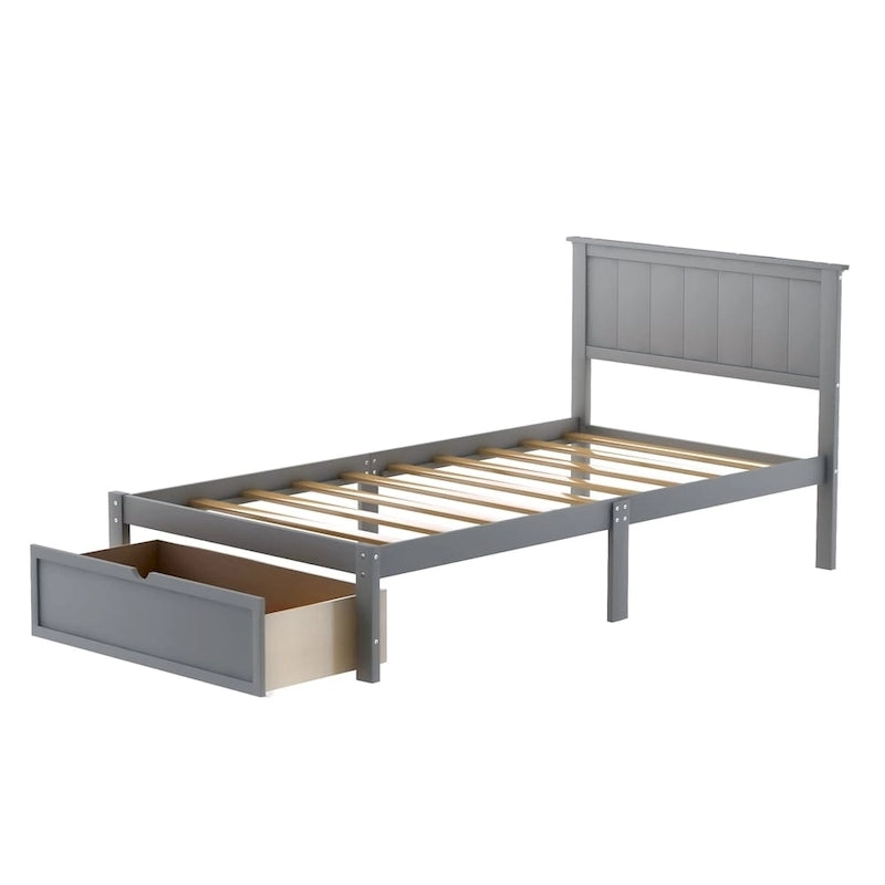 Modern Platform Bed with Under-bed Drawer