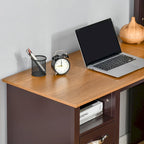 HOMCOM L-Shaped Corner Computer Desk with Hutch, Home Office Desk Study Workstation Table