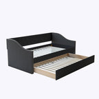 Lit de repos double en lin rembourré Boyd Sleep Manchester avec lit gigogne