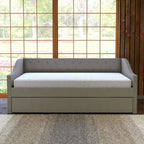 Lit de repos double en lin rembourré Boyd Sleep Manchester avec lit gigogne