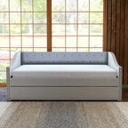 Lit de repos double en lin rembourré Boyd Sleep Manchester avec lit gigogne