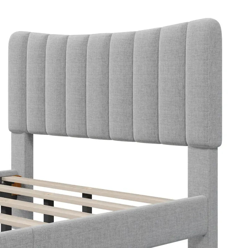 Full Upholstered Platform Bed Frame
