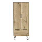 TUHOME Augusta Closet with Hanging Rod, Drawer, Hairpin Legs, and Double Door Cabinet - N/A